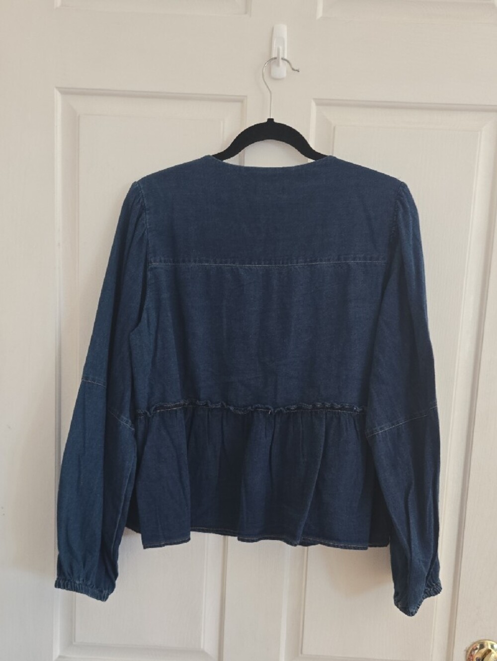 Velvet Heart Indigo Tie-Front Peplum Tunic - Picture 5 of 7